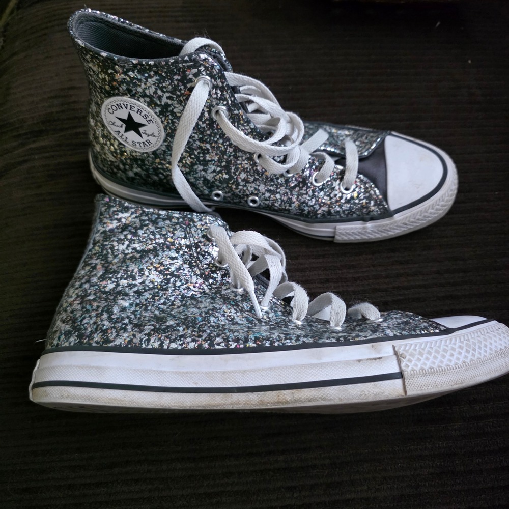 Converse Kids Shoes Chuck Taylor All Star High Top Holographic Glitter Size 6